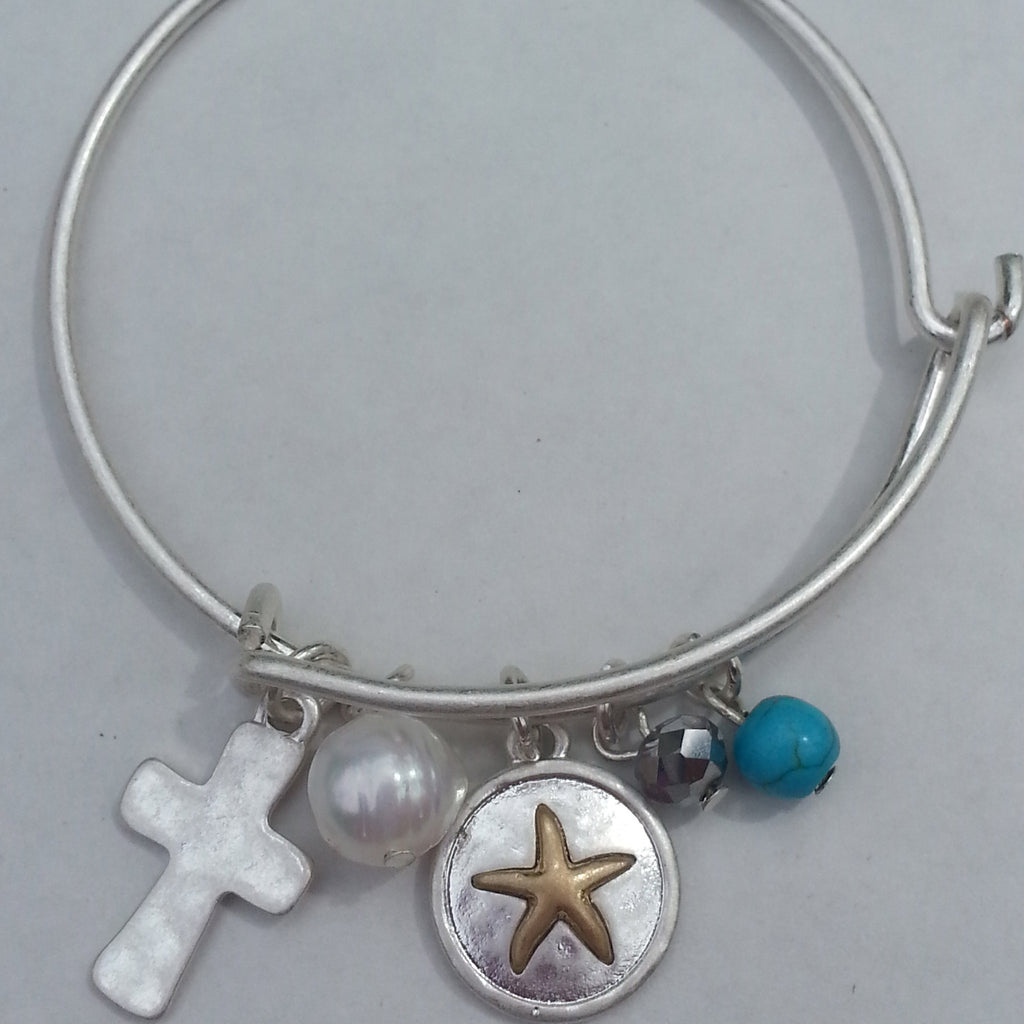 Starfish Pearl Bangle