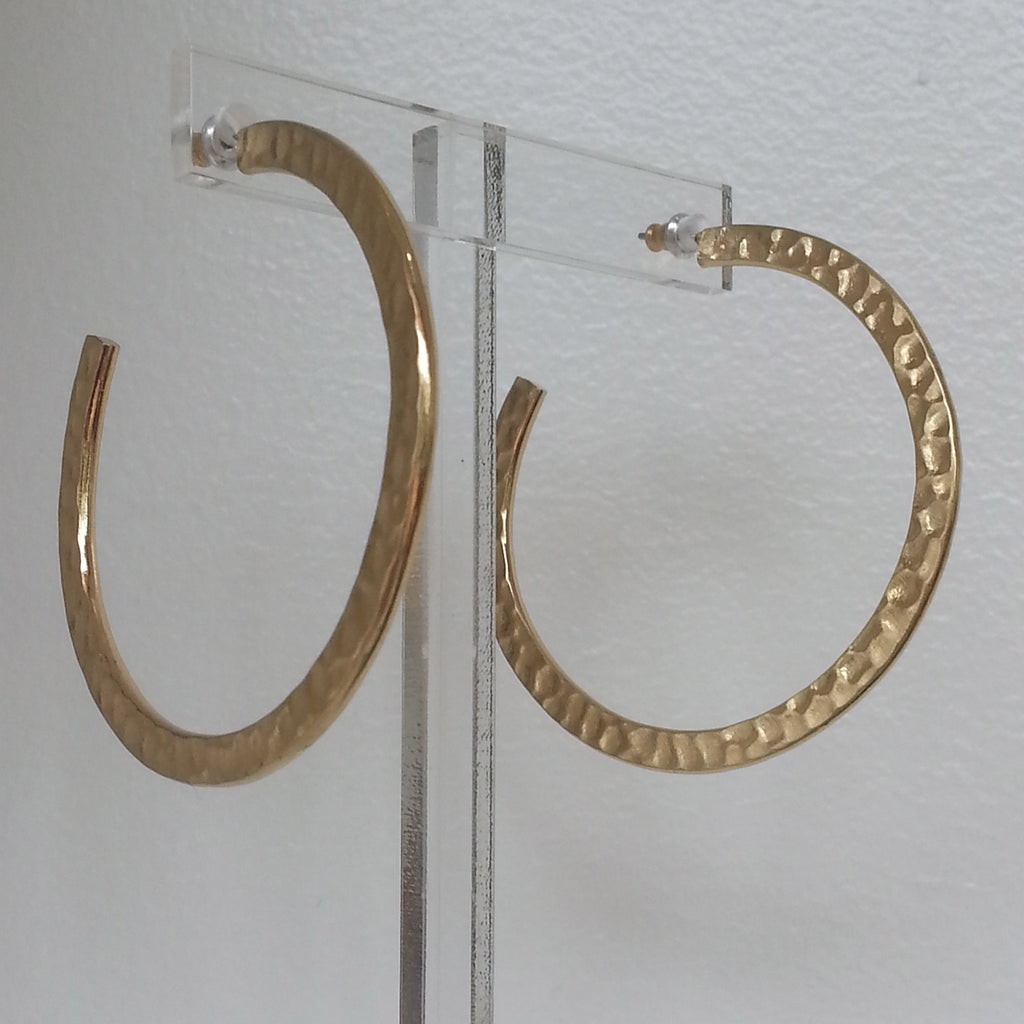 Goldtone Hammered Hoops