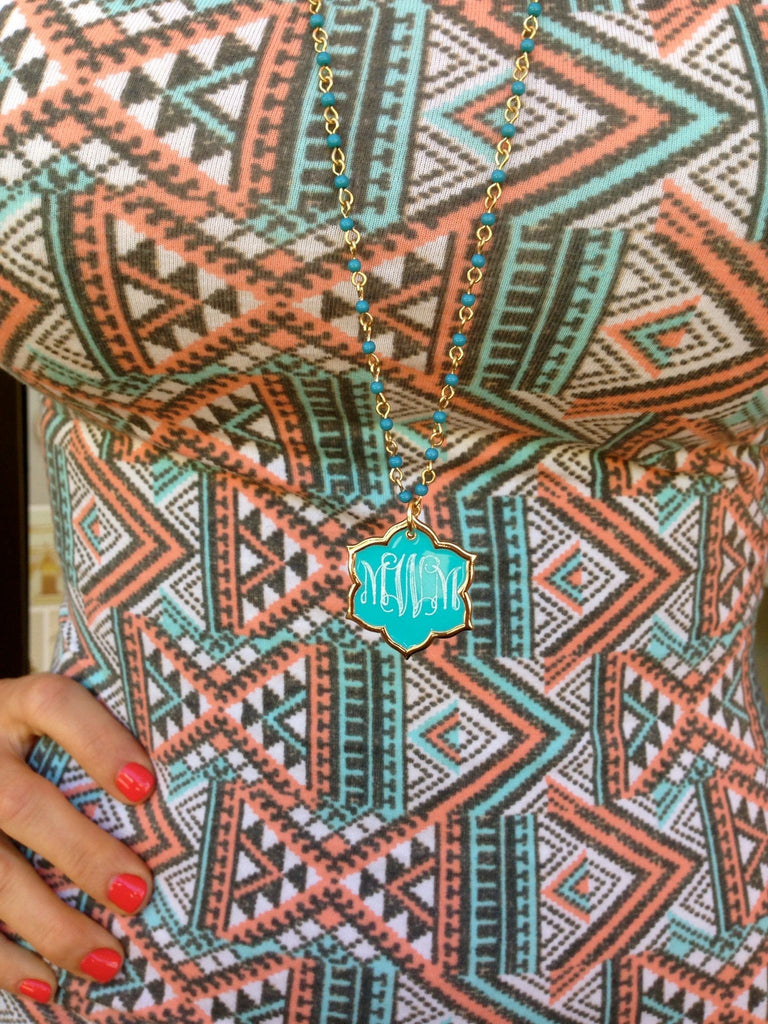 Jordann Jewelry Turquoise Magnolia Beaded Necklace