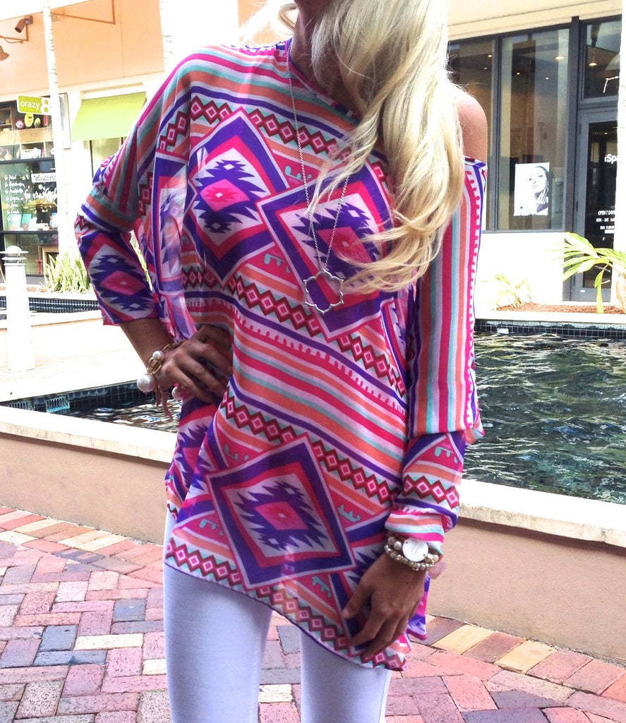 Make it Aztec Chiffon Top