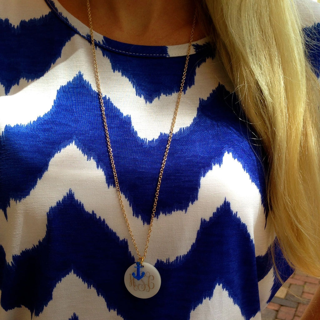 Anchor's Away Monogram Necklace