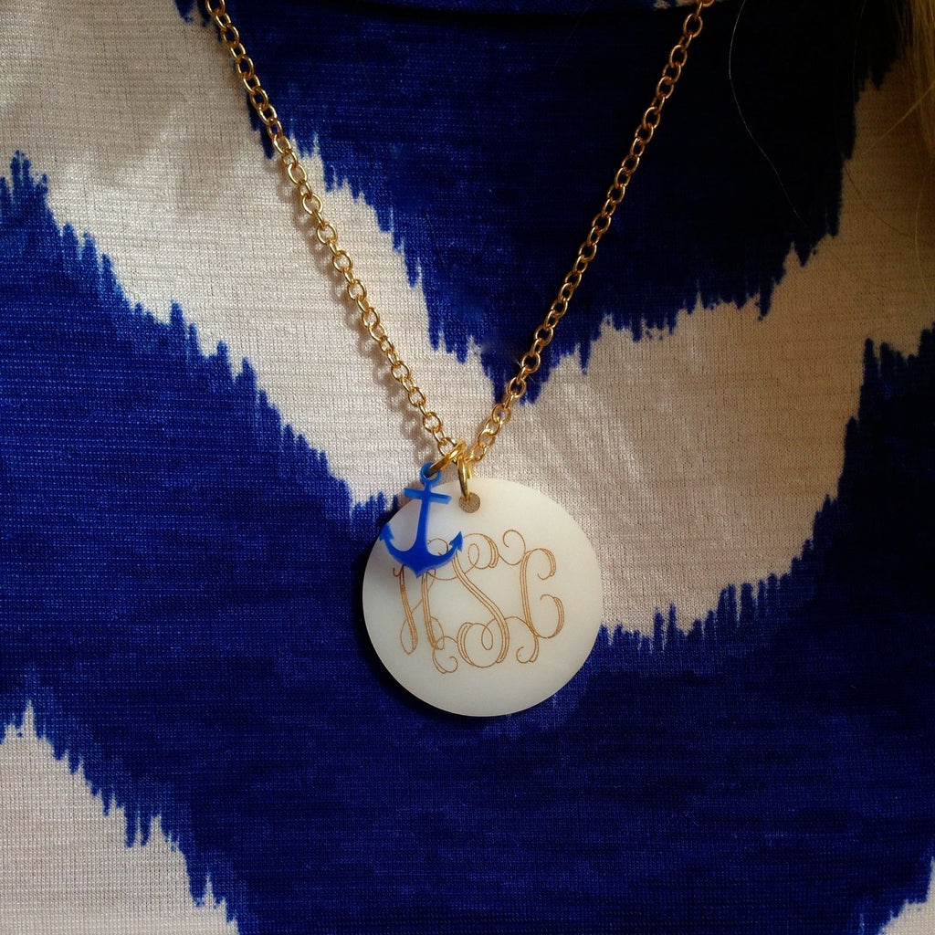 Anchor's Away Monogram Necklace