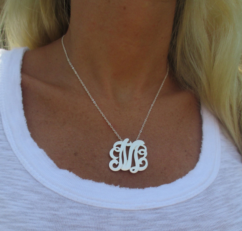 ILJA Lace Initial Necklace - Silvertone