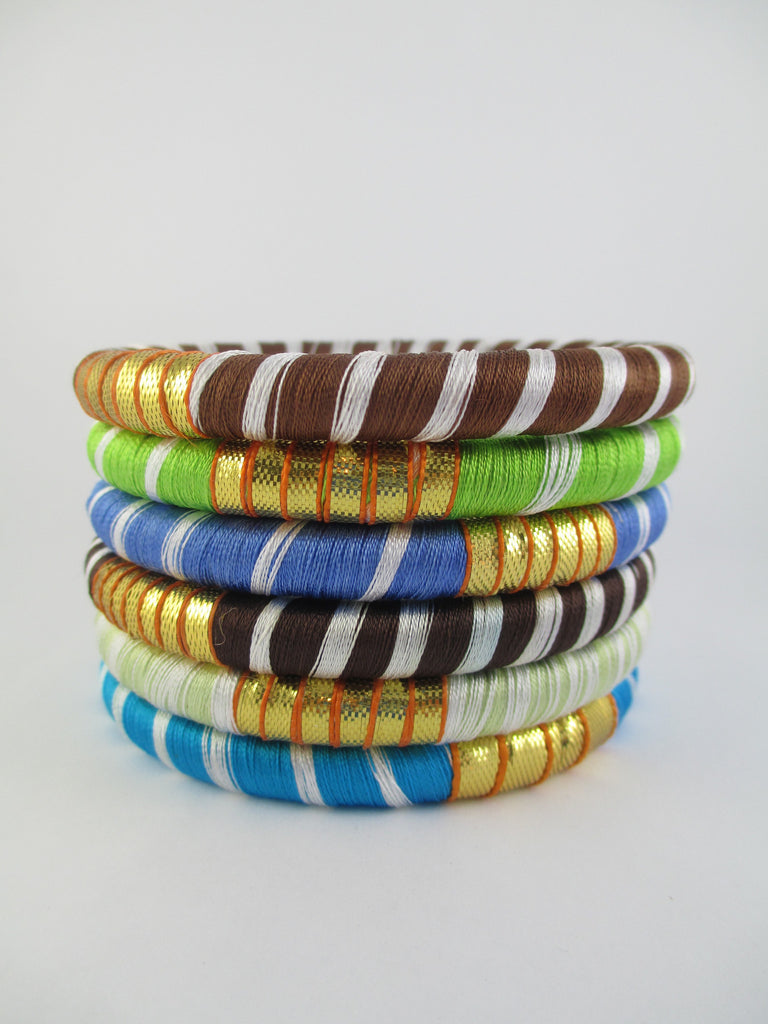 Moroccan Thread Bangle Bracelet Set