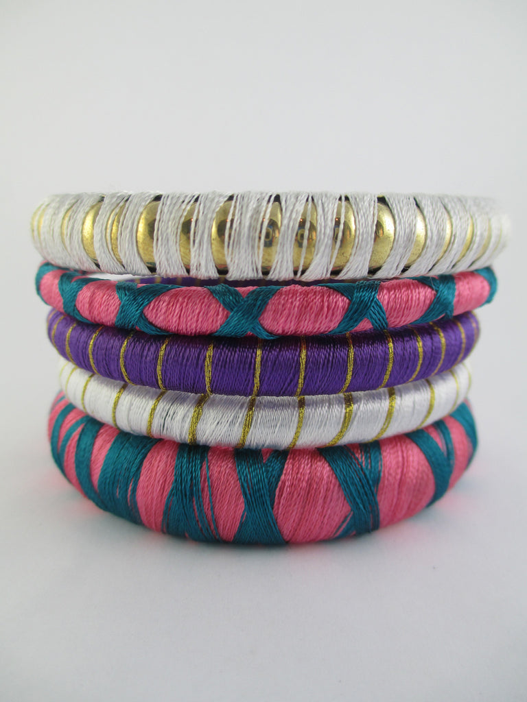 Razzle Dazzle Thread Bangle Bracelet Set