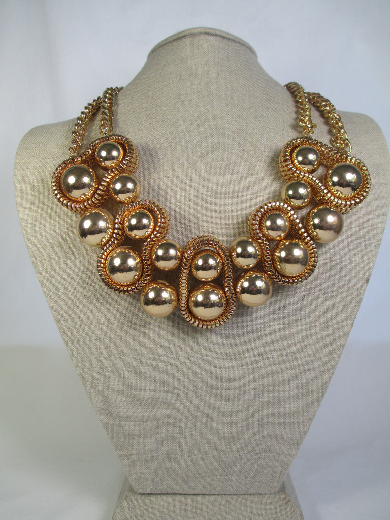 Gold Ball & Chain Statement Necklace