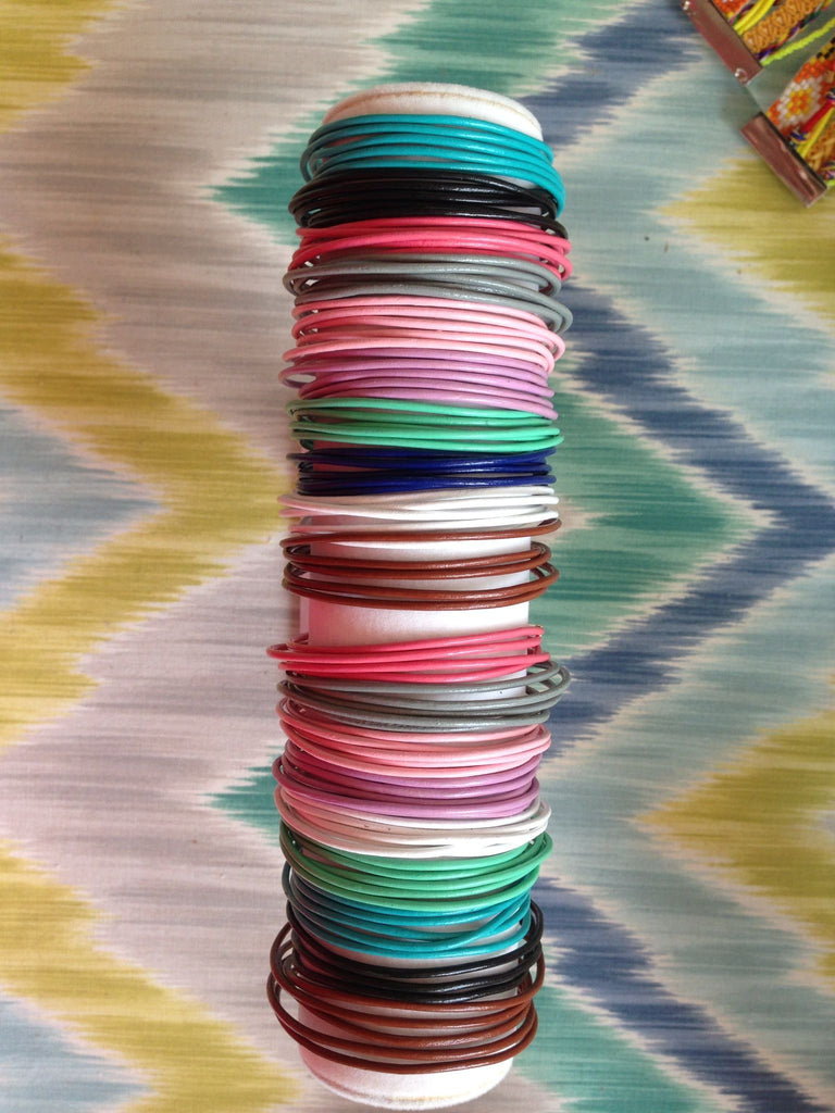 Wifey Leather Charm Bangles