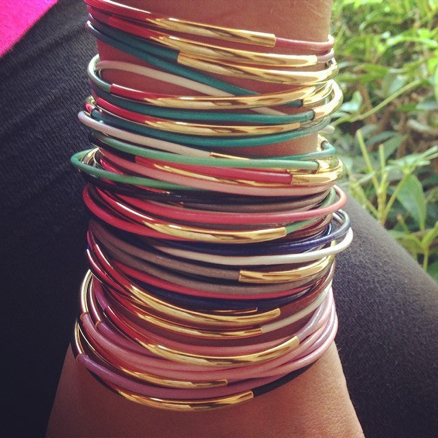 Livin the Dream Leather Charm Bangles