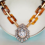 J.Crew Inspired Tortoise & Crystal Necklace