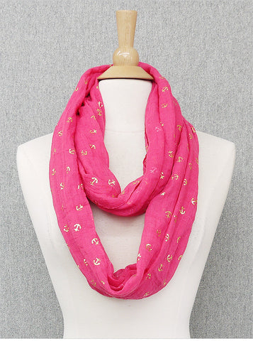 I Love Jewelry Auctions is the go-to place for Lightweight Infinity Scarves! Especially this Pink & Gold Anchor style that is Preppy, Nautical & Chic.