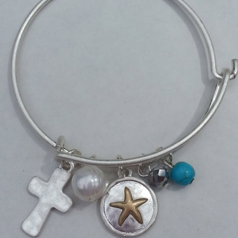 Starfish Pearl Bangle