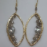 Hammered Smokey Stone Earrings