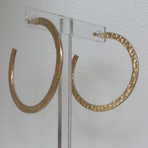 Goldtone Hammered Hoops