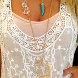 Jordann Jewelry Magnolia Rock Candy & Turquoise Horn Necklace Set