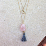 Layered Initial Tassel Necklace