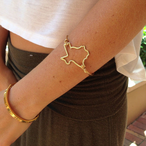 State Wire Wrapped Bangle Bracelet