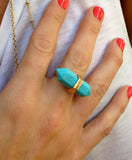Turquoise Double Spike Ring