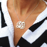 ILJA Lace Initial Necklace - Silvertone