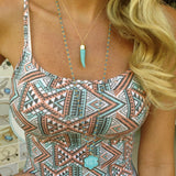 Jordann Jewelry Turquoise Magnolia Beaded Necklace