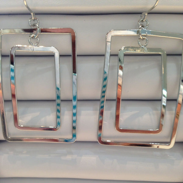 Double Rectangle Drop Earrings