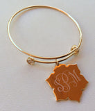 Jordann Jewelry Monogram Magnolia Adjustable Bangle