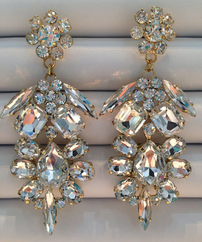 Crystal Feather Earrings