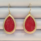 Coral Stone Drop Earrings