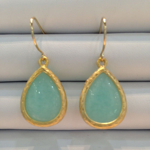 Mint Stone Drop Earrings