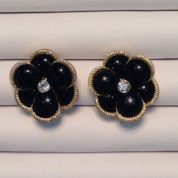 Black Flower Stud Earrings