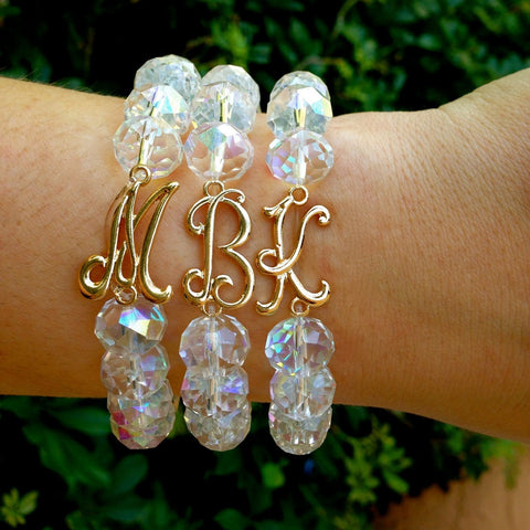 Rock Crystal Initial Bracelet