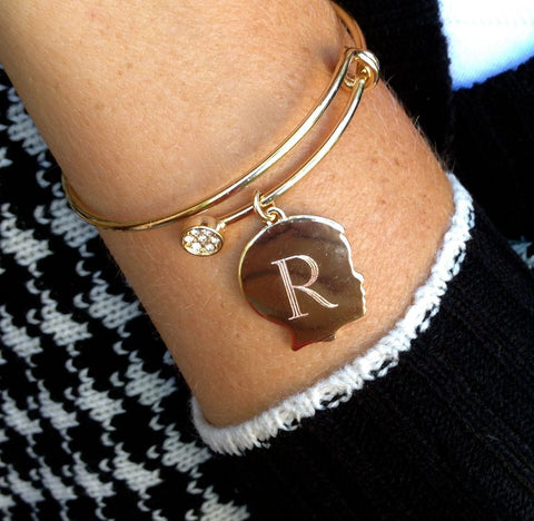 Bangled+Charmed Boy Silhouette Charm Bangle