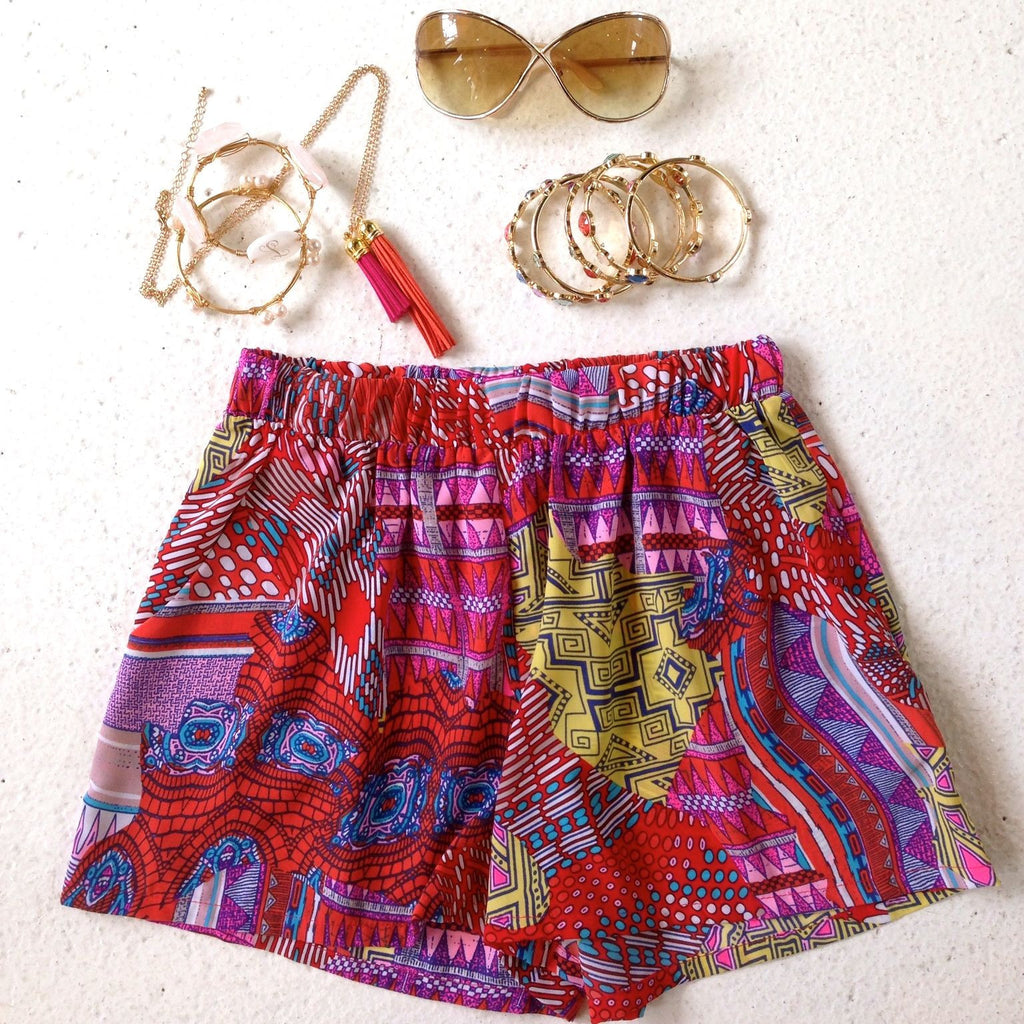 Orange & Red Feel the Rush Shorts