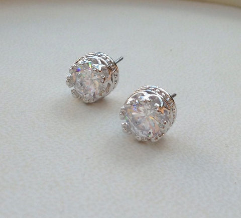 CZ Crown Studs
