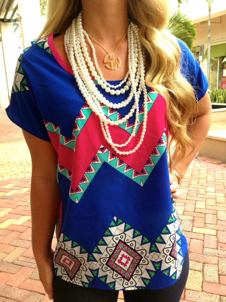 Hot Pink & Blue Sierra Top