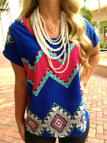 Hot Pink & Blue Sierra Top