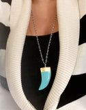 Genuine Turquoise Horn Necklace