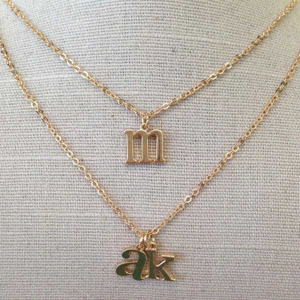 Lowercase Initial Charm Necklace