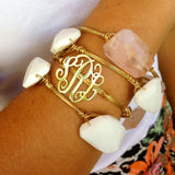 Lace Monogram Wire Wrapped Stone Bangle