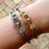 DY Inspired Crystal Hook Bangle Bracelet