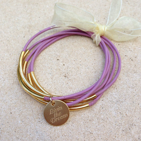Livin the Dream Leather Charm Bangles