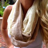Taupe & Lace Infinity Scarf