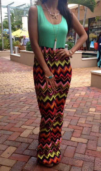 Minty Fresh Chevron Dress