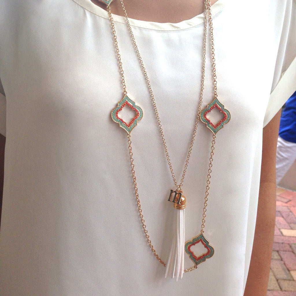 Pure Peachy Quatrefoil Necklace