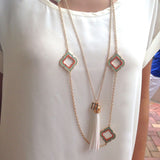 Pure Peachy Quatrefoil Necklace