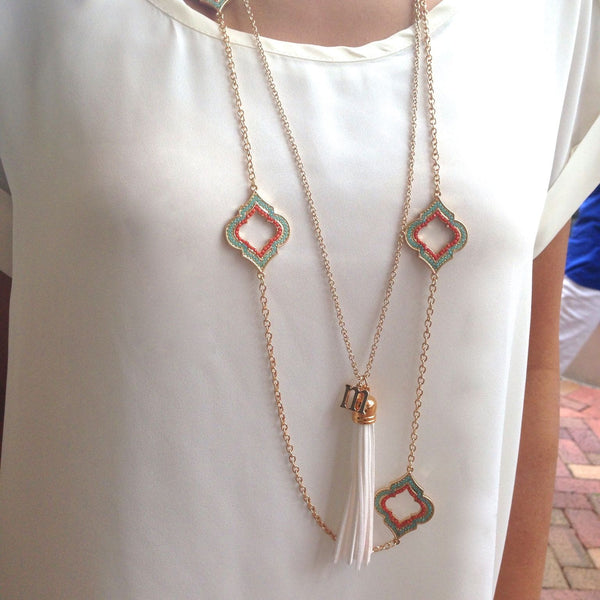 Pure Peachy Quatrefoil Necklace