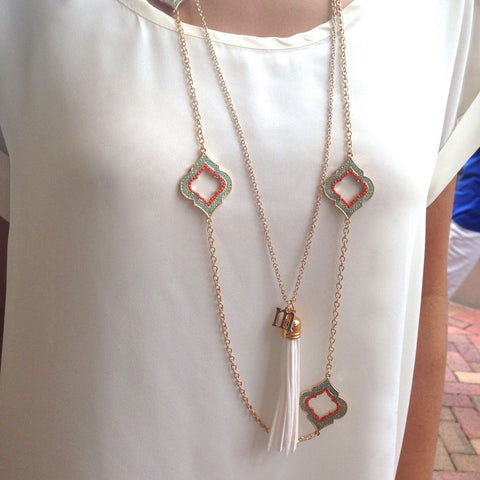 Pure Peachy Quatrefoil Necklace