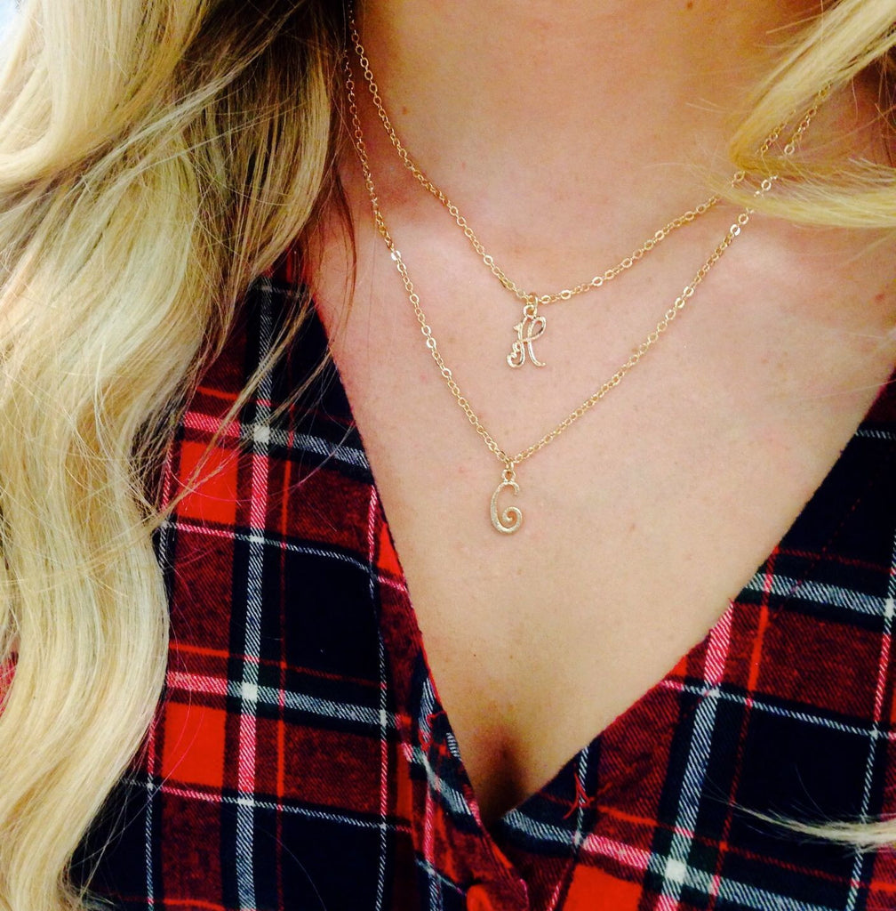 Little Script Initial Necklace