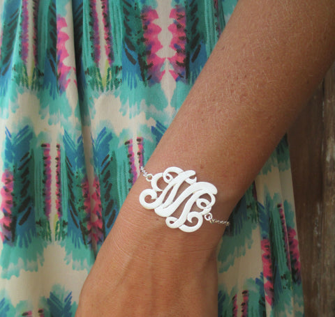 ILJA Lace Initial Bracelet - Silvertone