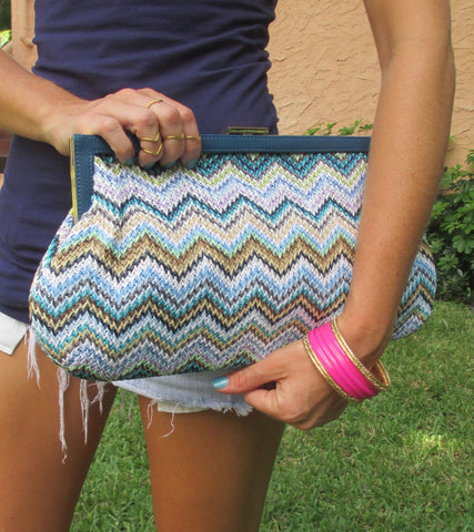 Designer Inspired Zig-Zag Clutch
