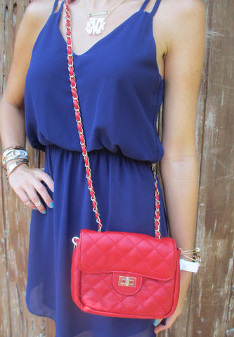 Red Quilted Handbag